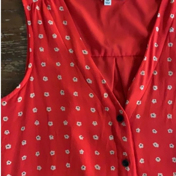 Madewell Red Floral Button Up Silk Dress sz small - Picture 2 of 6